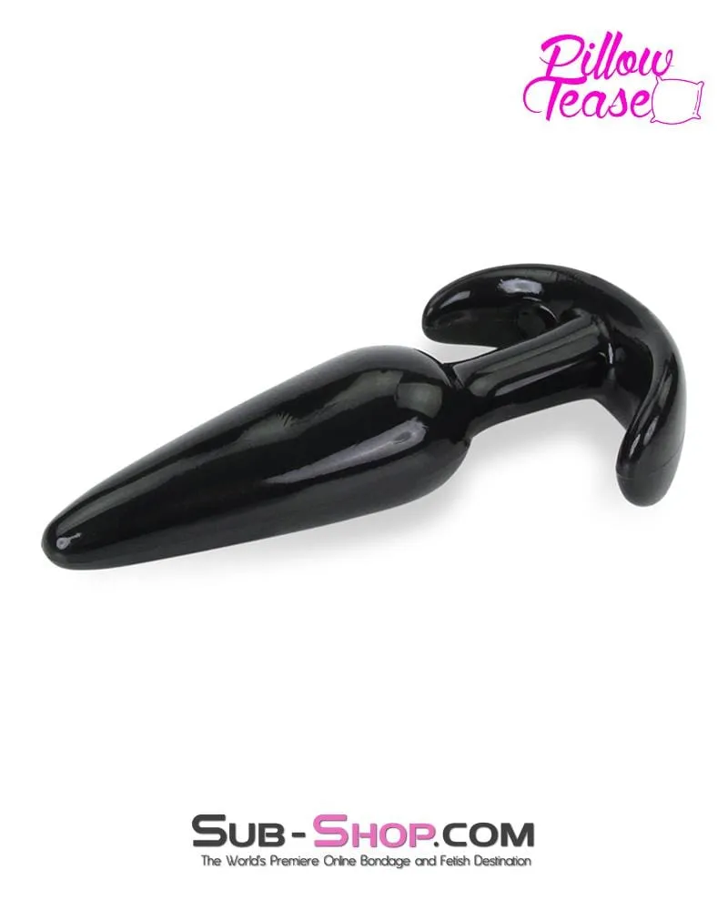 0350E      Medium Black Slim Jelly Anal Plug - MEGA Deal