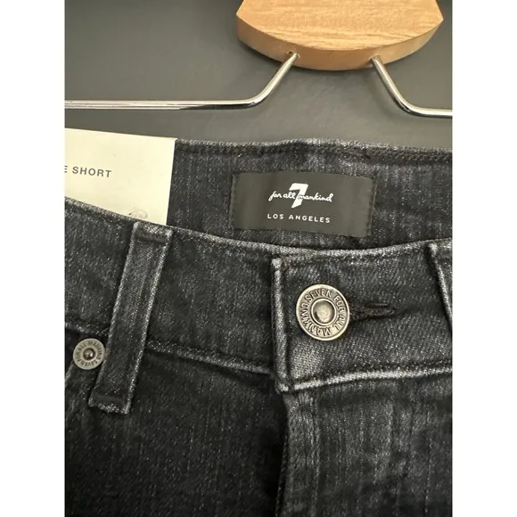 7 For All Mankind Monroe Cutoffs Shorts in Eclipse Black NEW Size 25