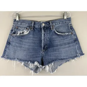 AGOLDE Parker Denim Cutoff Shorts Tagged Size 28 (30) Blue Distressed Button Fly