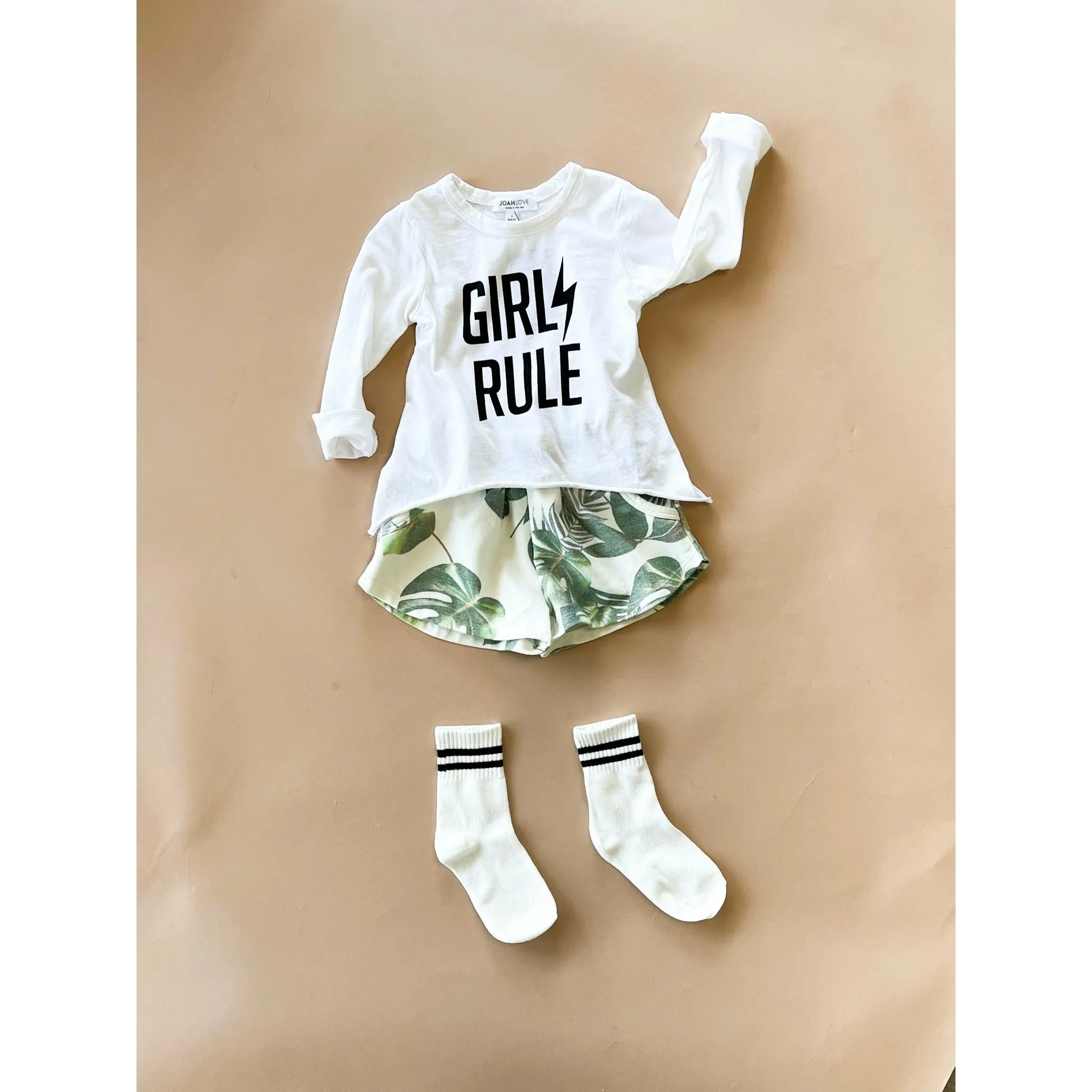 Amal-Palm Girls shorts | Creme
