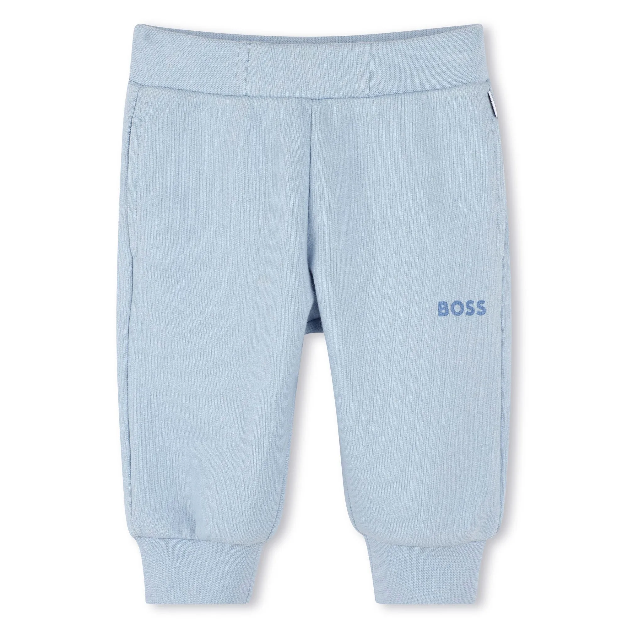 Baby Light Blue Printed Logo Cotton Jogging Bottoms