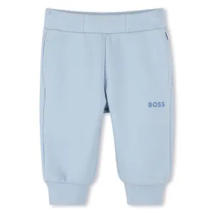 Baby Light Blue Printed Logo Cotton Jogging Bottoms