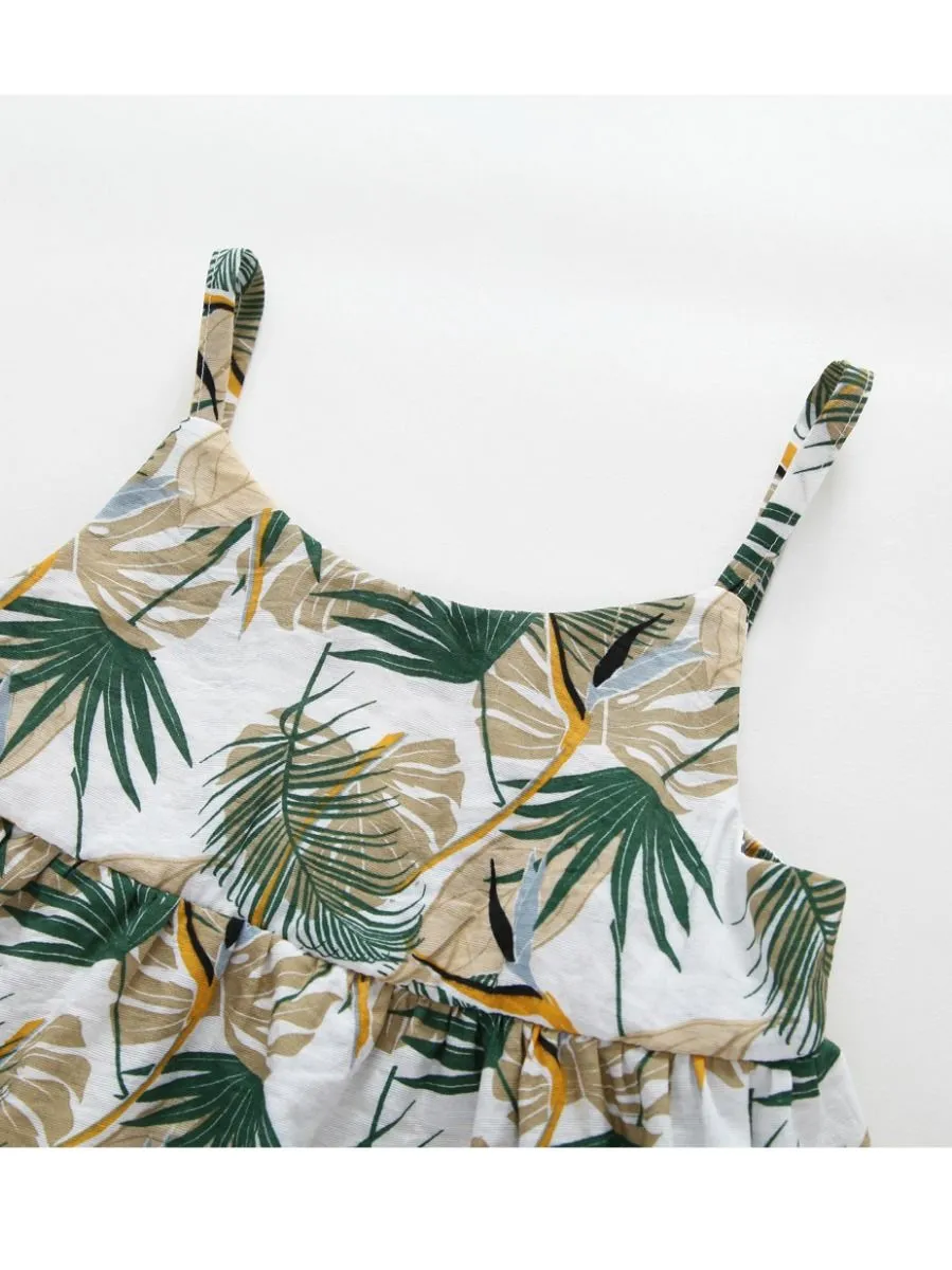 Baby Little Girl Leaf Print Top with Shorts