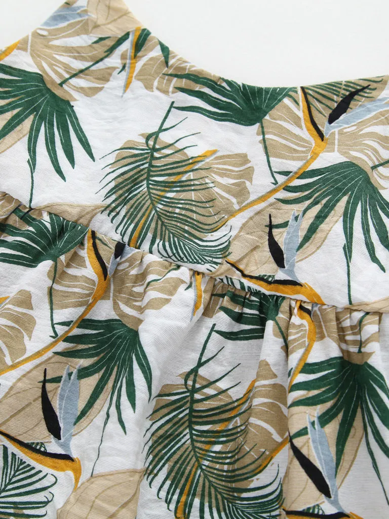 Baby Little Girl Leaf Print Top with Shorts