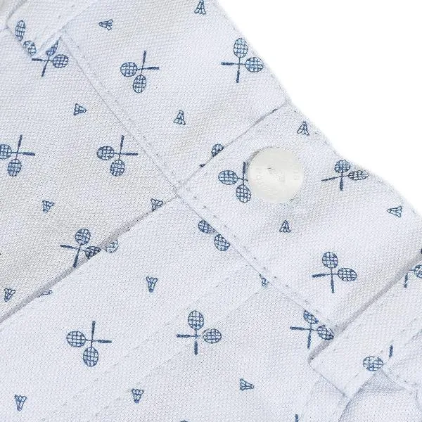 Badminton Print Blue Bermudas