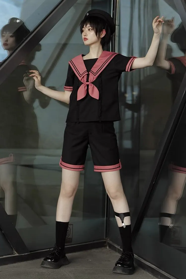Black Voyage To Atlantis Navy Style Short Sleeves Prince Ouji Lolita Set