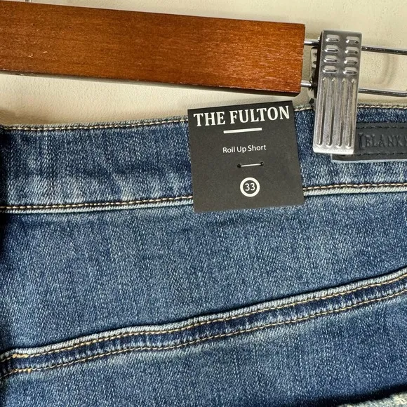 Blank NYC Blue The Fulton Roll-Up Shorts NWT Size 33