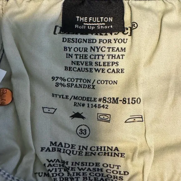 Blank NYC Blue The Fulton Roll-Up Shorts NWT Size 33