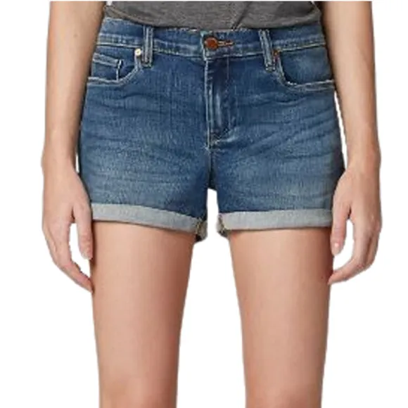 Blank NYC Blue The Fulton Roll-Up Shorts NWT Size 33
