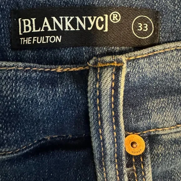 Blank NYC Blue The Fulton Roll-Up Shorts NWT Size 33