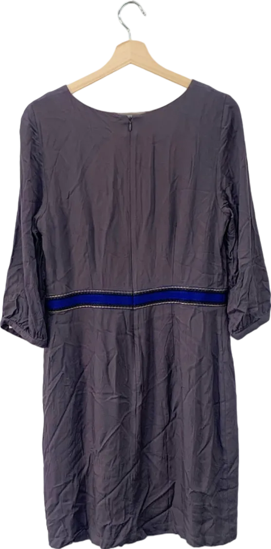 Boden Purple Embroidered Shift Dress UK 8R US 4R