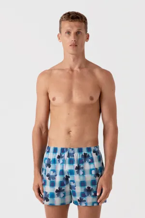 Boxer Short, Blue Flower Twist