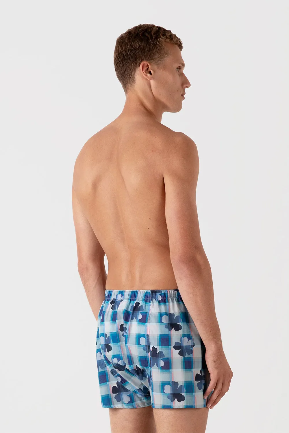 Boxer Short, Blue Flower Twist
