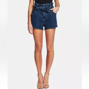 CECE Women’s Blue Denim Belted Shorts size 0