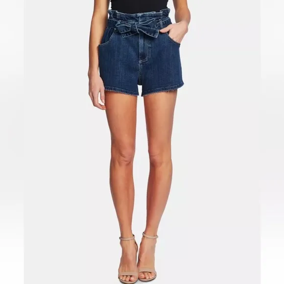 CECE Women’s Blue Denim Belted Shorts size 0