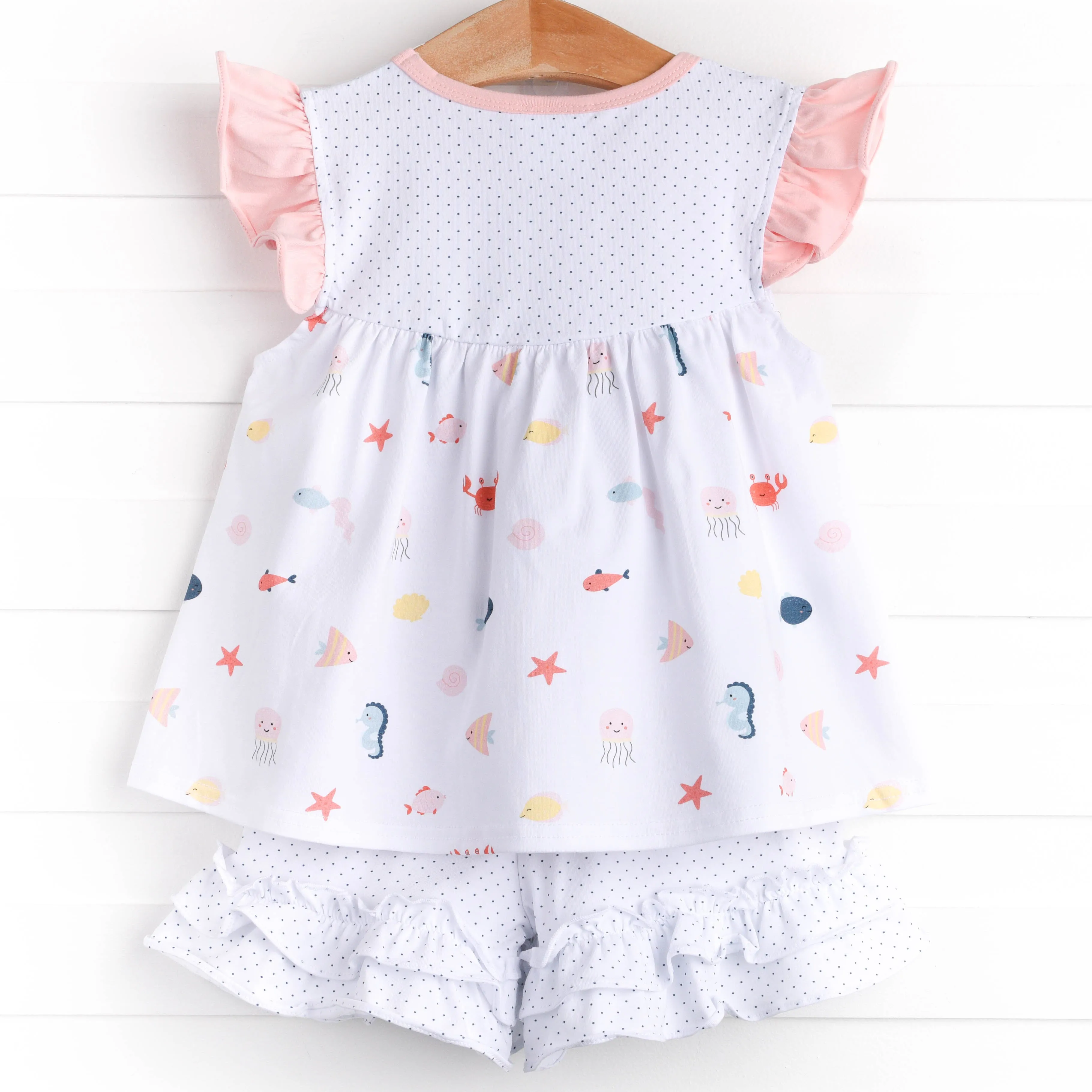 Cray-sea Critters Short Set, Pink