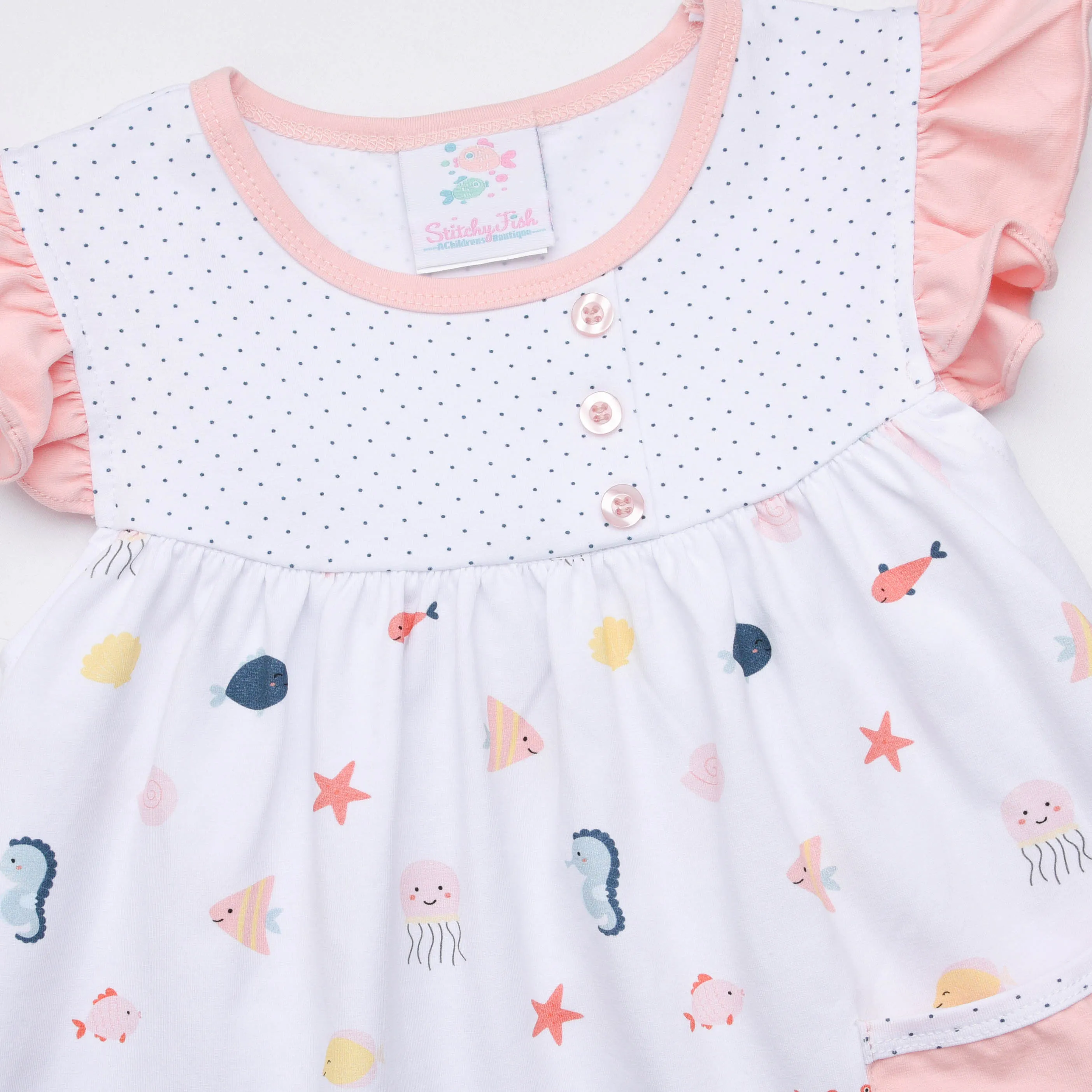 Cray-sea Critters Short Set, Pink