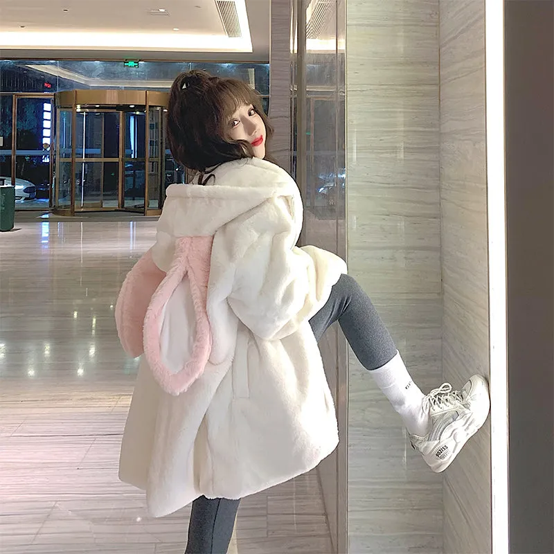CUTE RABBIT LAMB PLUSH JACKET UB3352