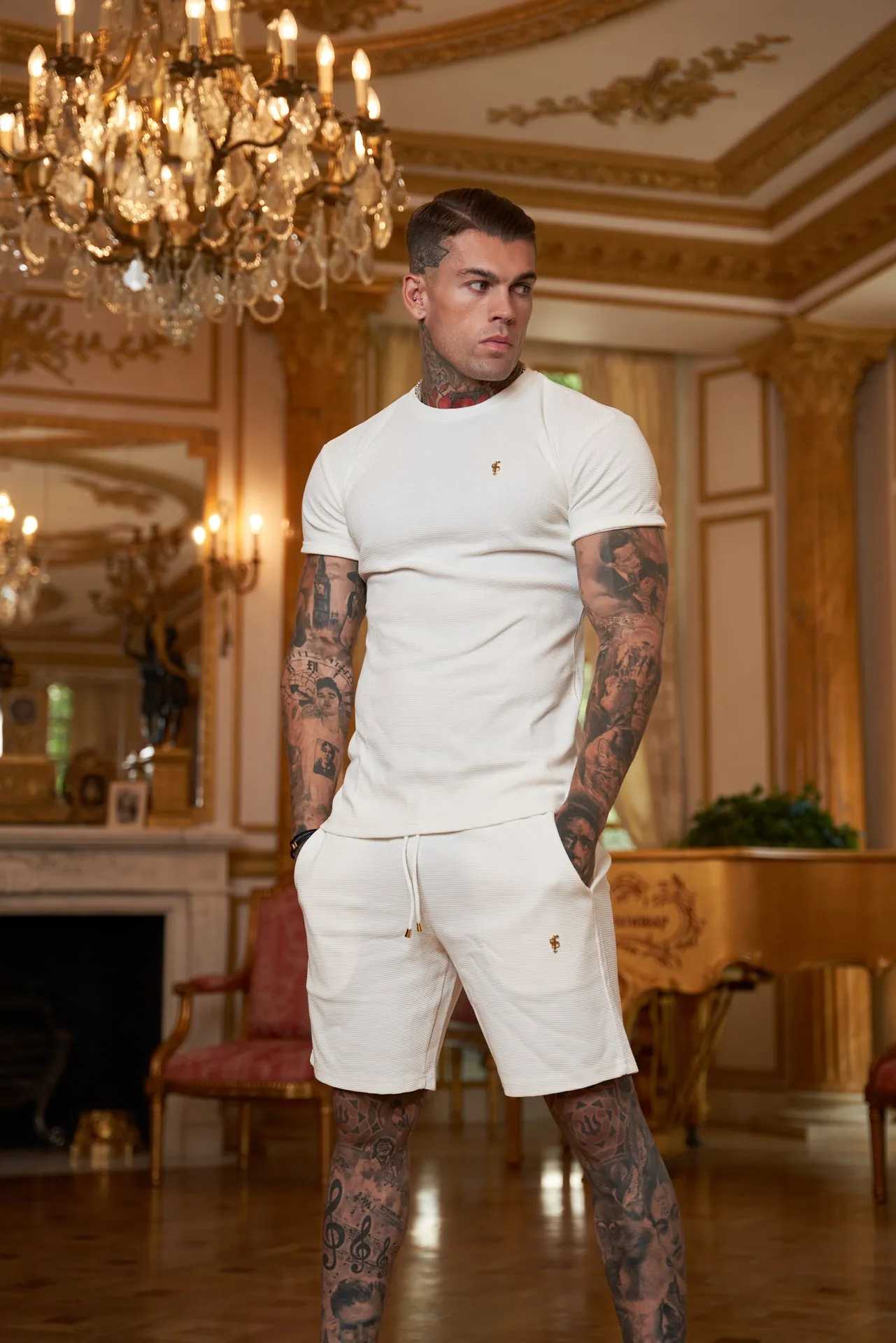 Father Sons Small Waffle Cream Shorts - FSWS666