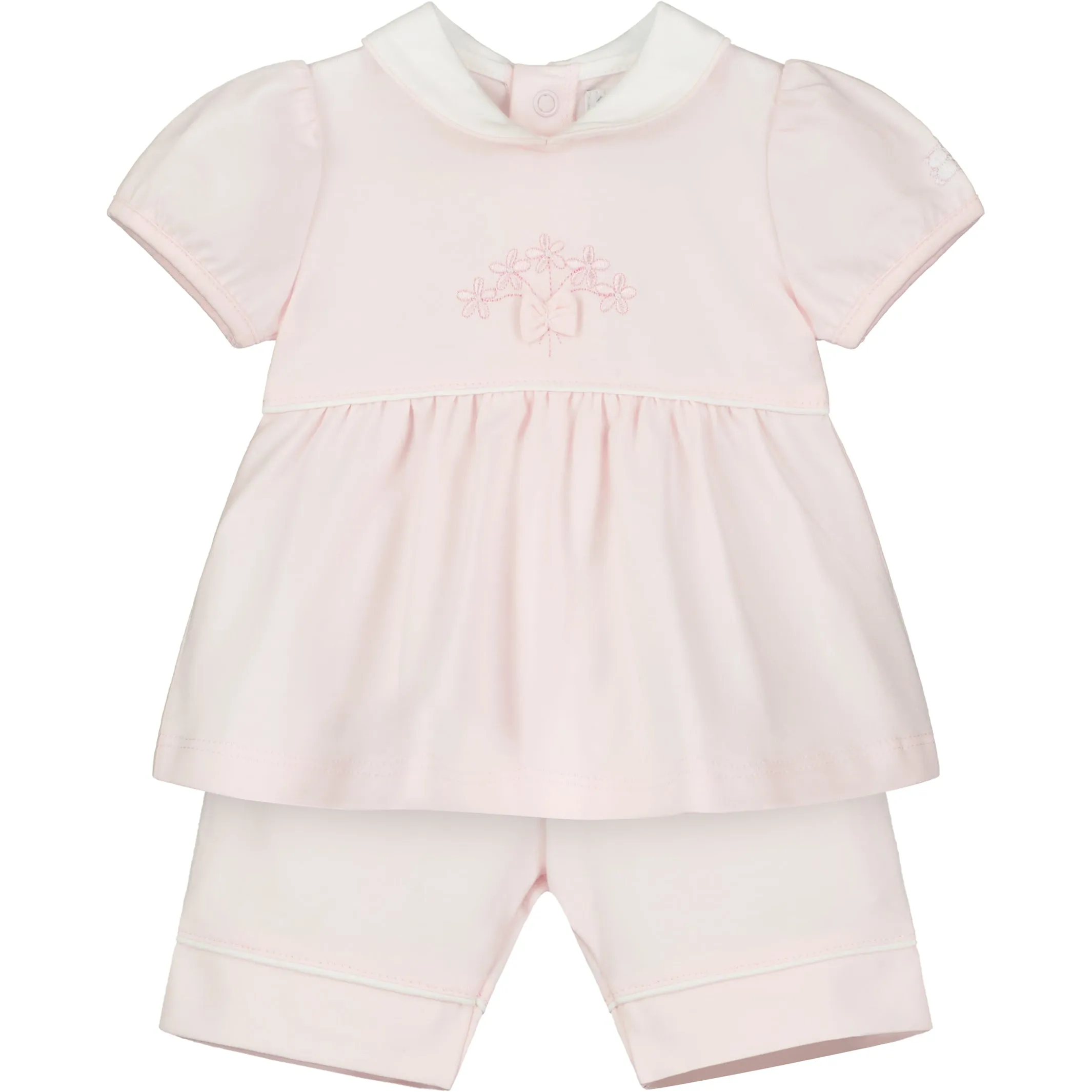 Faye Pink Floral Embroidery Girls Set