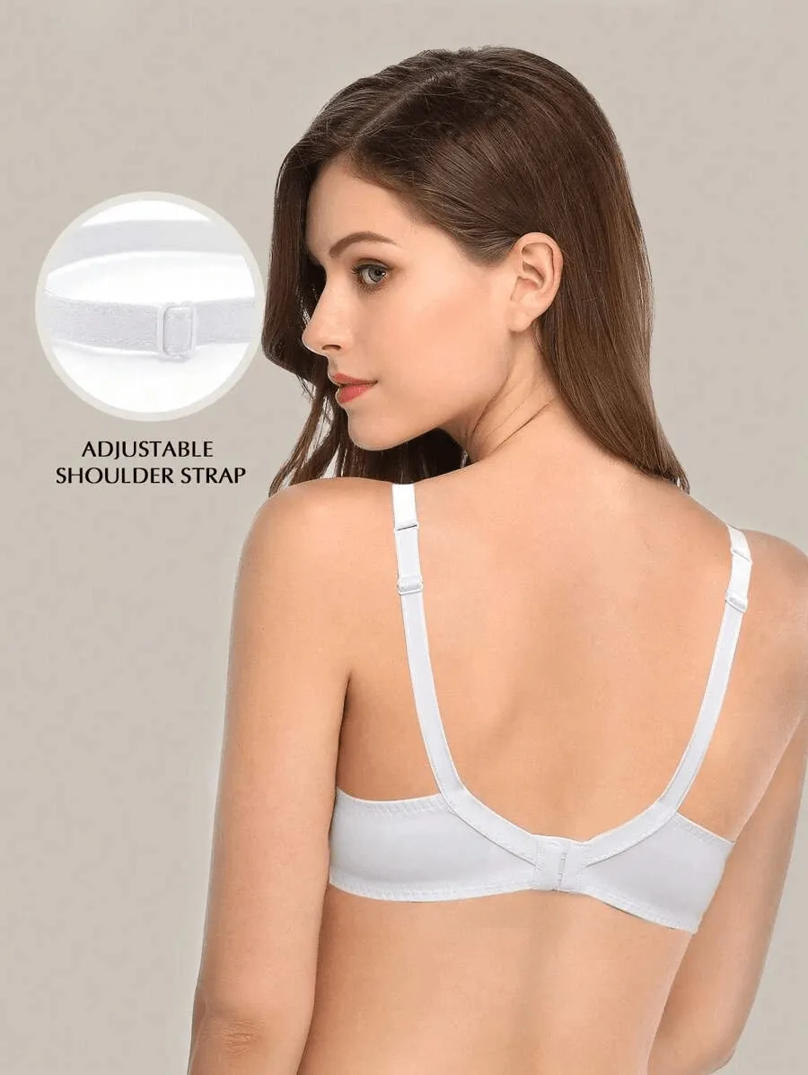 Floral Lace Non-Padded Full Coverage Underwire Bra White