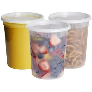 Food Storage Deli Containers with Airtight Lids - Select Size 32oz or 8oz