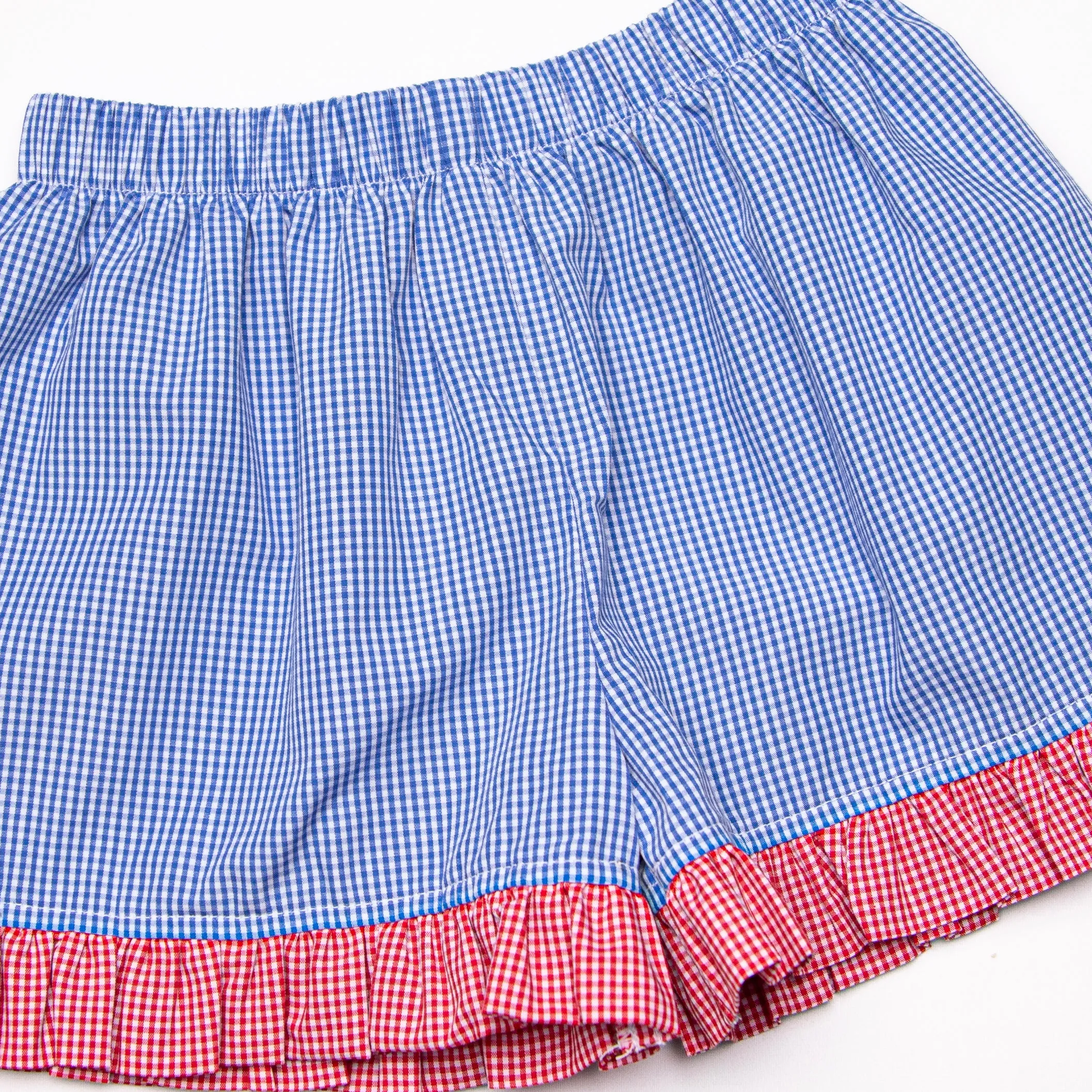 Freedom Flags Smocked Short Set, Blue