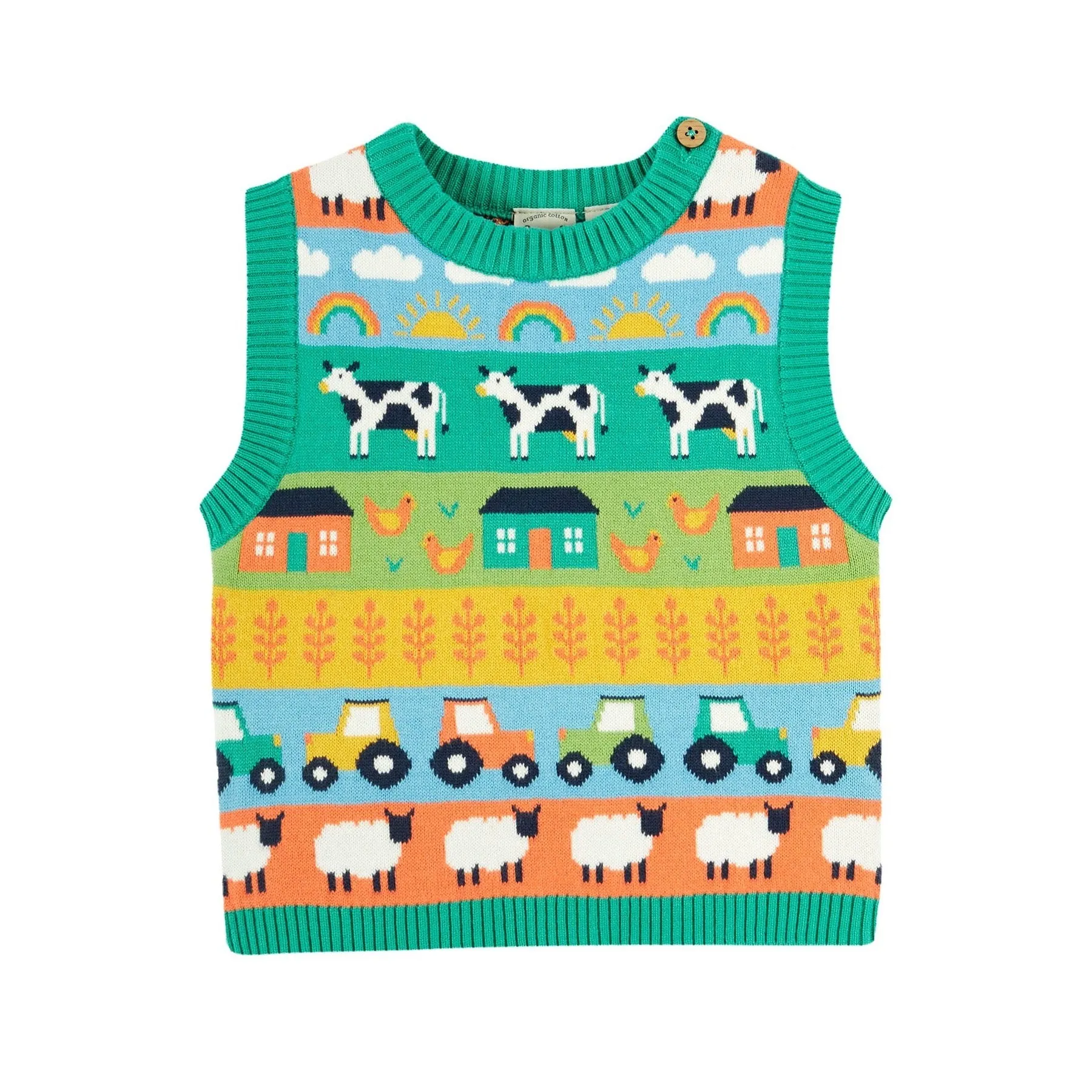 Frugi Tavi Infant Tank Top Farm Life