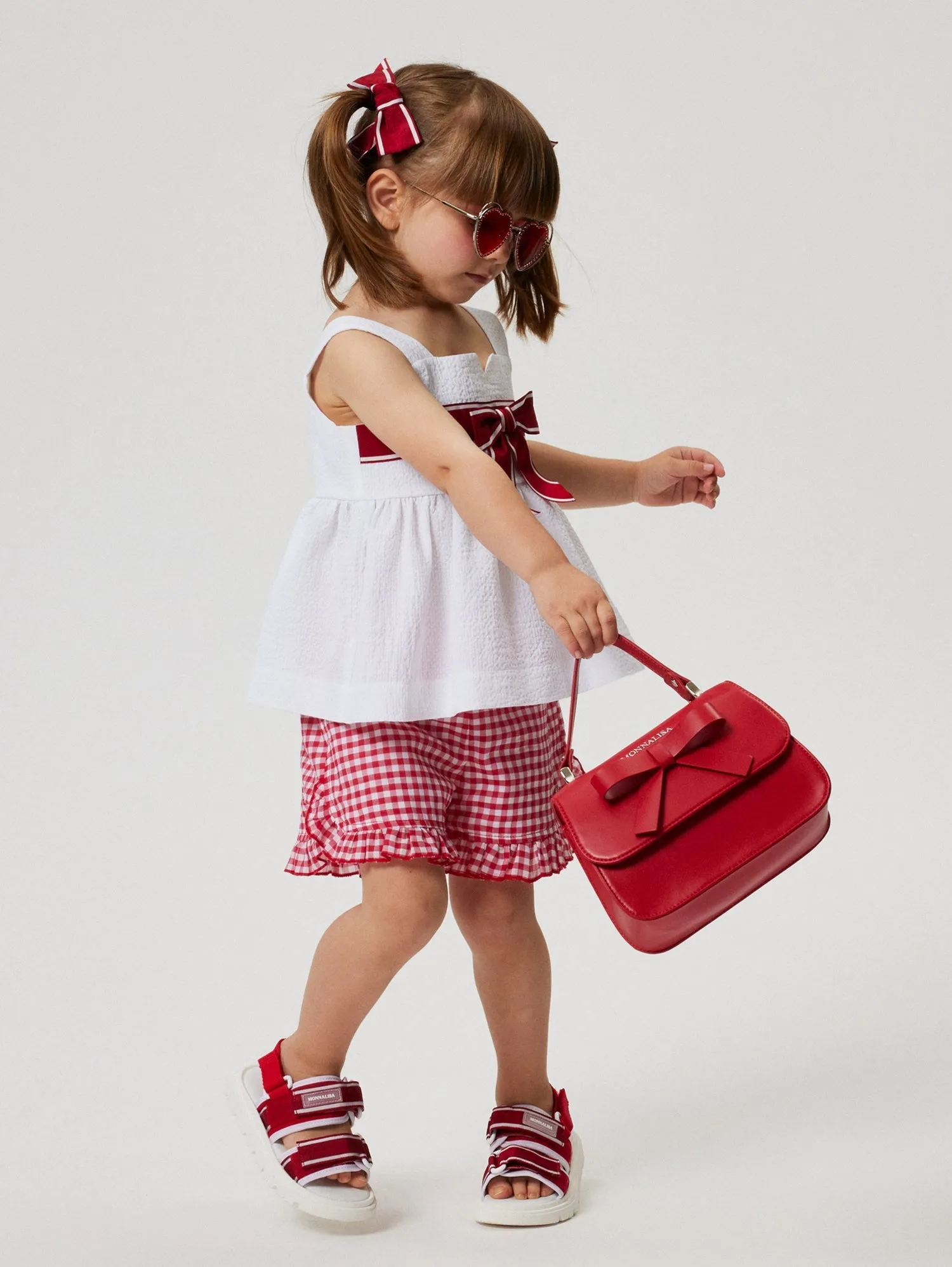 Girls Red Gingham Shorts