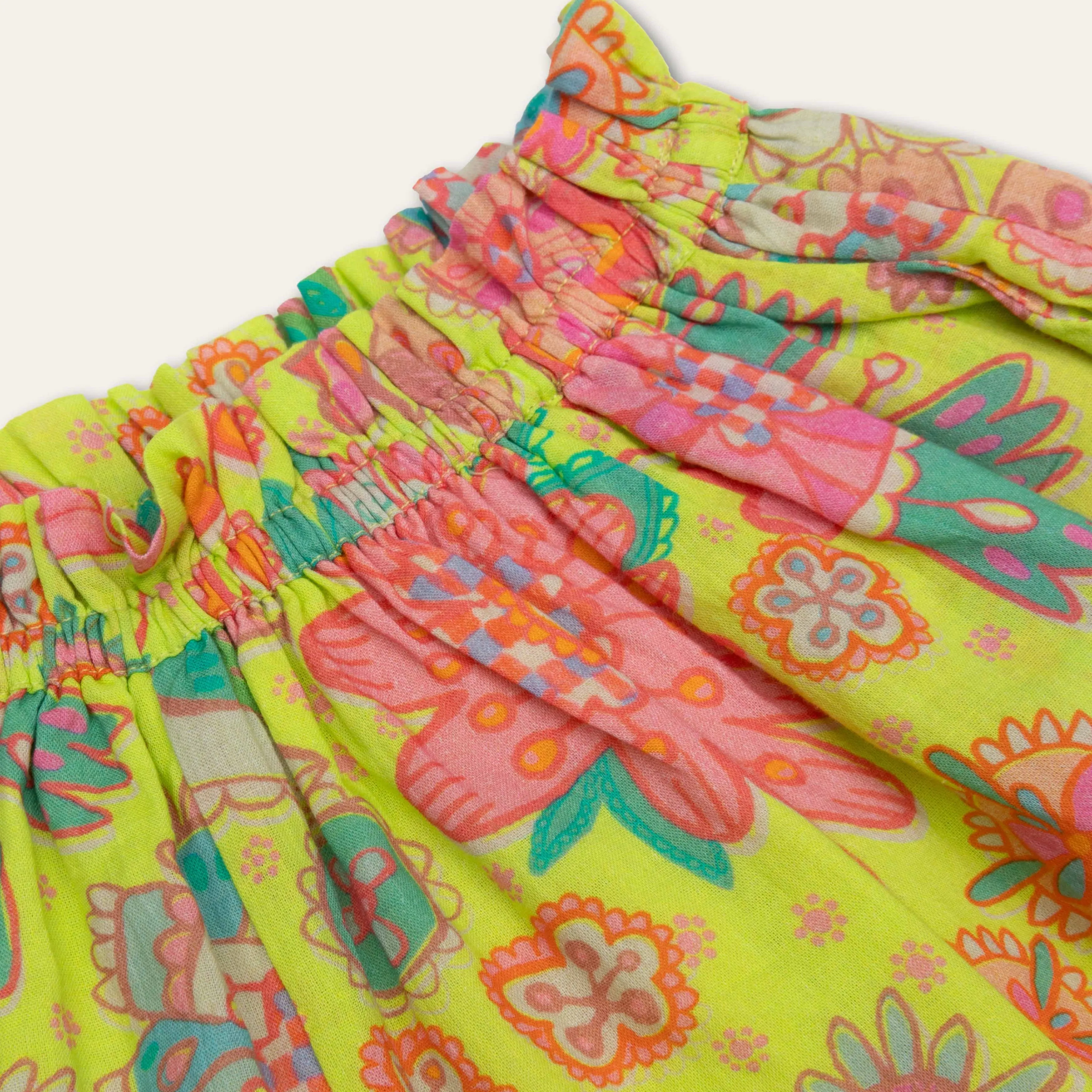 Girls Yellow Flower Shorts