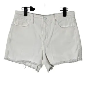 Good American High Waist Step Hem Cutoff Denim Shorts White Size 6/28