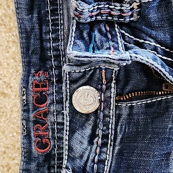 Grace in LA Southwest Fray Hem Shorts Size 27
