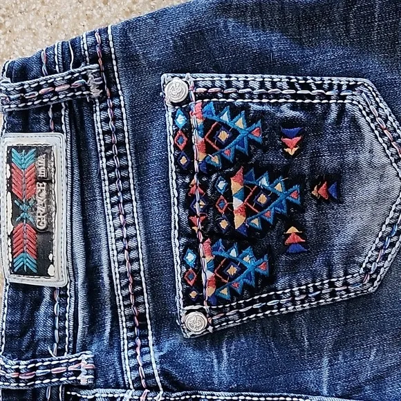 Grace in LA Southwest Fray Hem Shorts Size 27