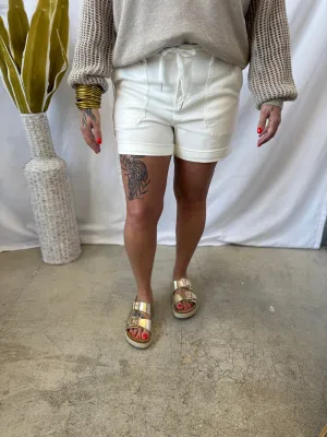 Judy Blue White Jogger Shorts