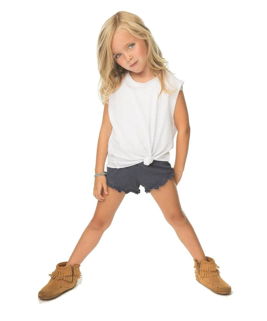 kids ruffle knit shorts