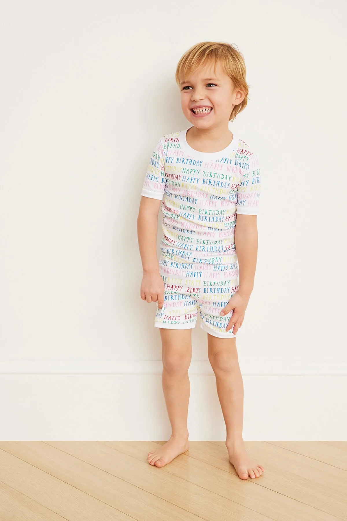Kids Shorts Set in Happy Birthday