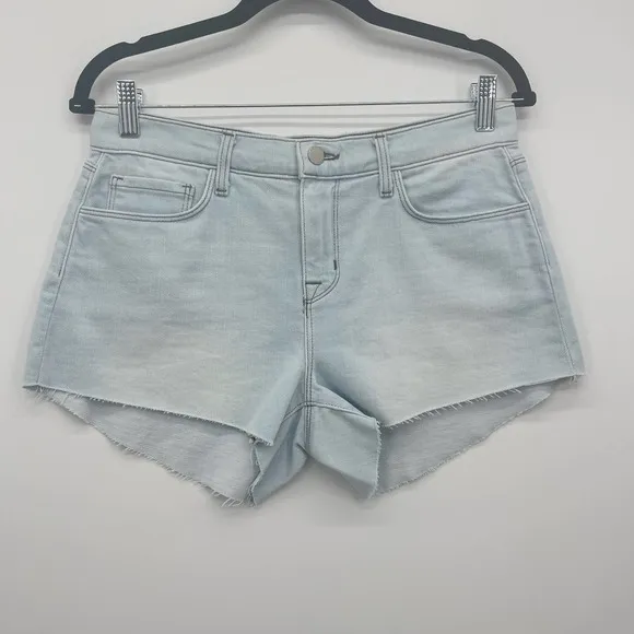 L'Agence Jean Shorts Women's 26 Audrey Mid Rise Bleach Down Cutoffs
