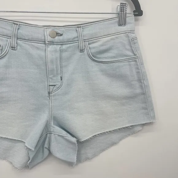 L'Agence Jean Shorts Women's 26 Audrey Mid Rise Bleach Down Cutoffs