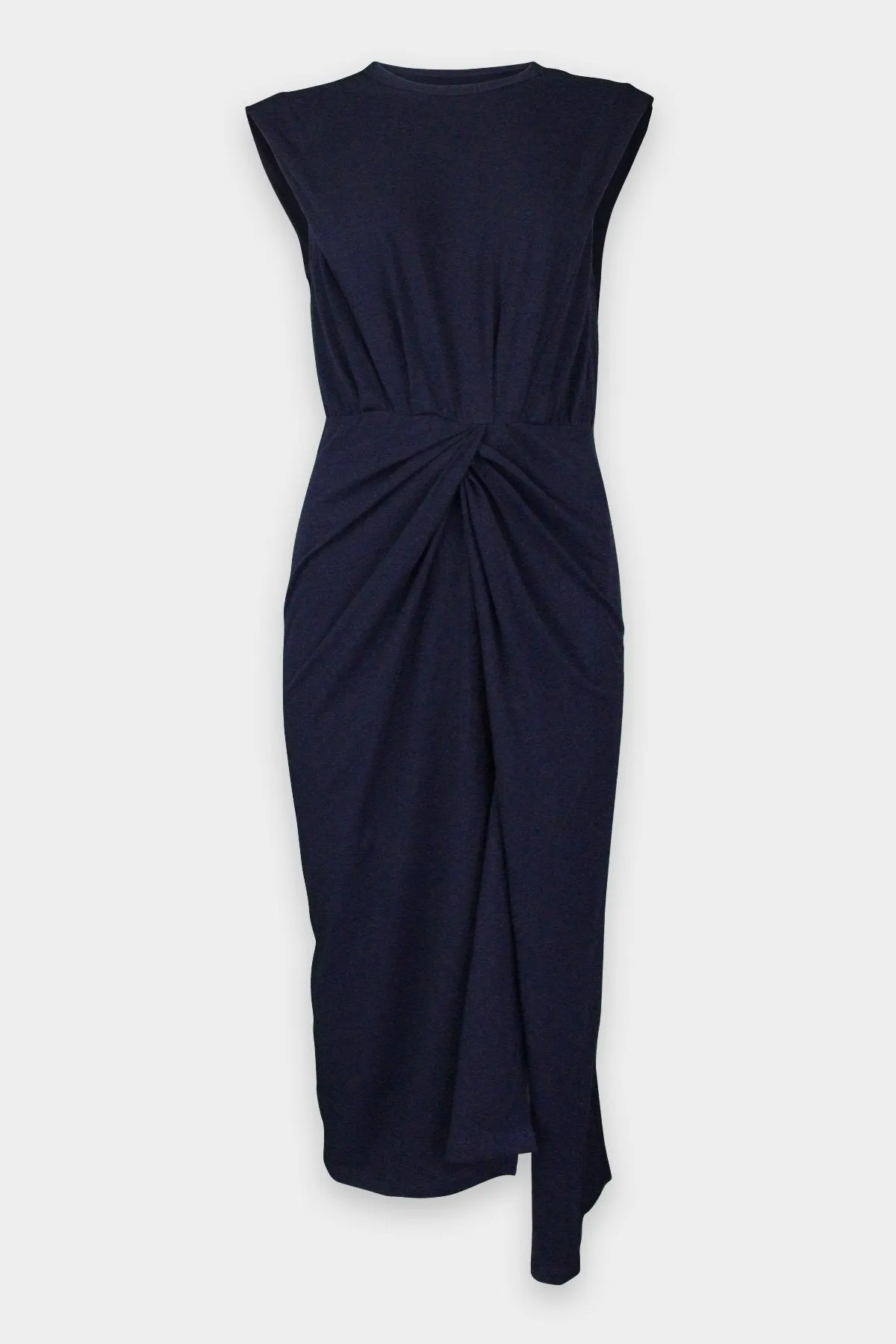 Landry T-Shirt Dress with Twist Wrap Detail in Navy