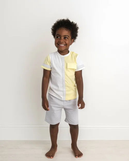 Lemon Two Tone Pocket Shorts Set