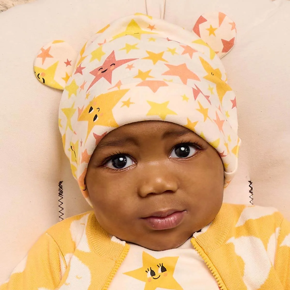 Lewis - Stars Baby Beanie Hat With Ears