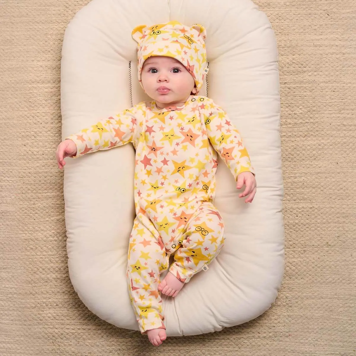 Lewis - Stars Baby Beanie Hat With Ears