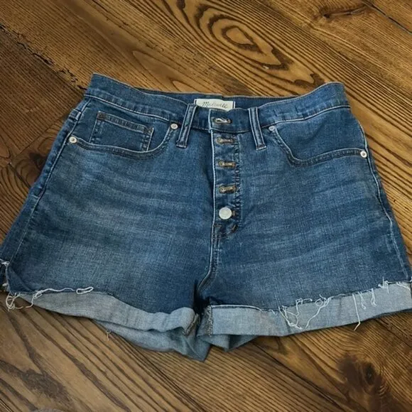 Madewell high rise denim shorts 29 button fly