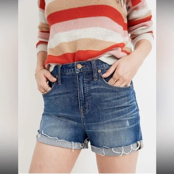 MADEWELL HIGH RISE DENIM SHORTS IN GLENOAKS WASH - Size 26