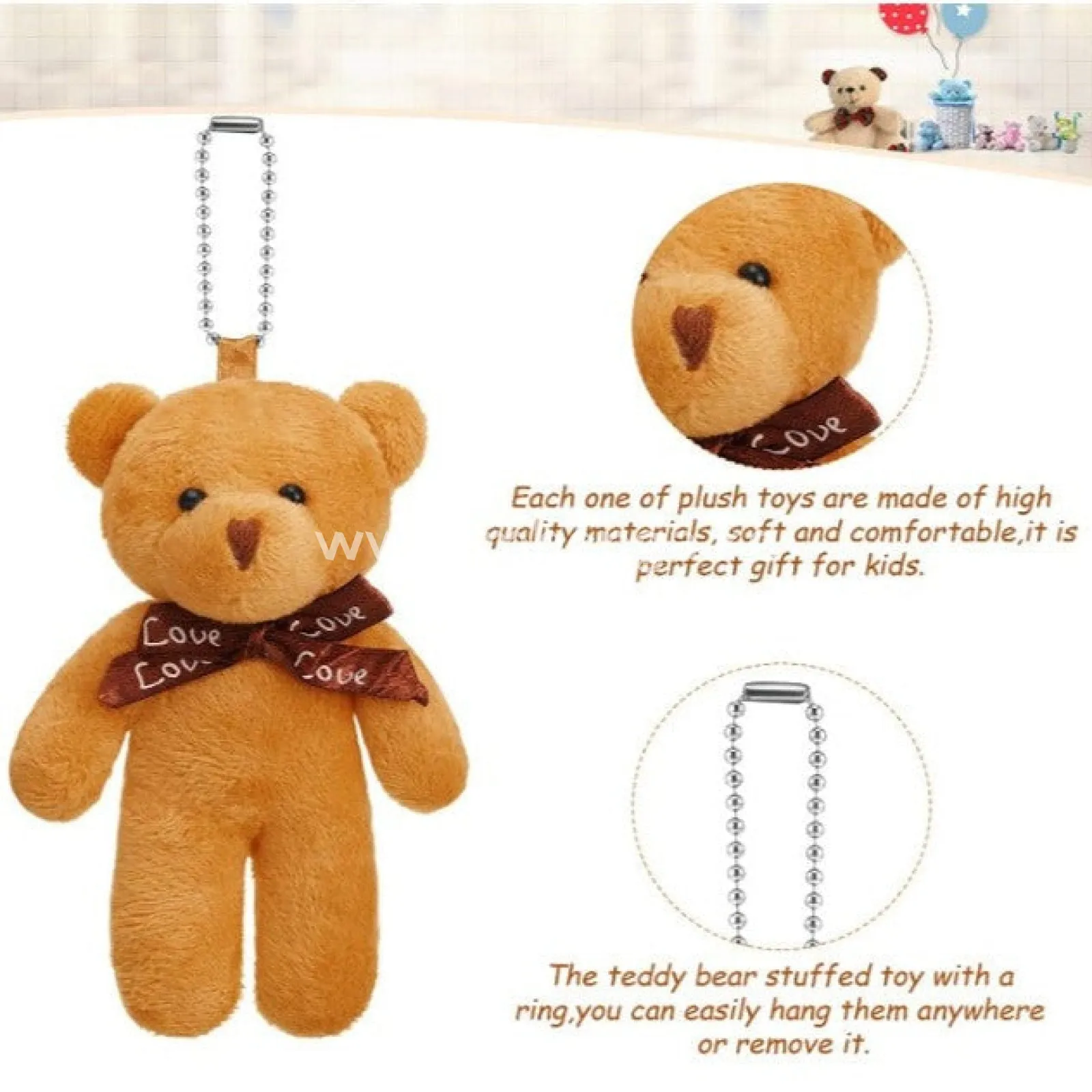 Mini Bear Toy 4.7 Inch Stuffed Tiny Bear Jointed Bear Soft Tiny Bear Doll for DIY Keychain Birthday Wedding Xmas Decorations Party Favor