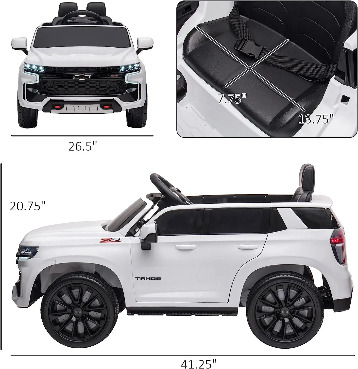 New 2025 Licensed 12V Chevrolet Tahoe Upgraded 1 Seater Ride On Car / SUV | Heavy Duty Tires | Comfy Seat | Remote