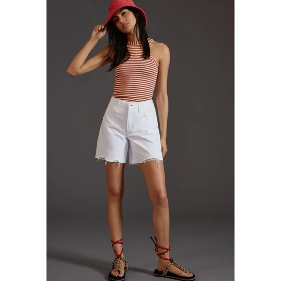 NEW Anthropologie Favorite Daughter Tommy Long Shorts White