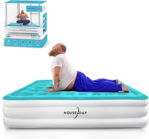 New House Day 18" QUEEN Air Mattress with Built-in Pump, Open Box, New Tested, supports up to 650 Lbs Retails $140 