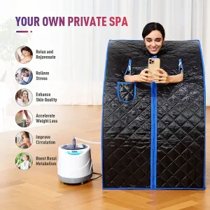 New in box! No Manual! CO-Z Portable Personal Aromatherapy Steam Sauna, great for Weight Loss, Detox, Relaxation! Dry and Steam Sauna Steamer, includes Folding Chair