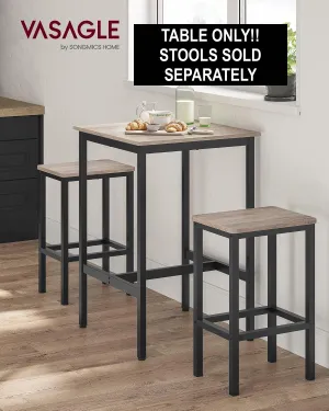 New in Box! VASAGLE Bar Table, Small Kitchen Table, High Top Pub Table, for Living Room Study, Industrial Steel Frame, 23.6 x 23.6 x 36.2 Inches! Stools NOT included